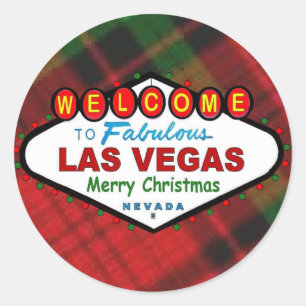 Las Vegas Frohe Weihnachten Karierter Sticker
