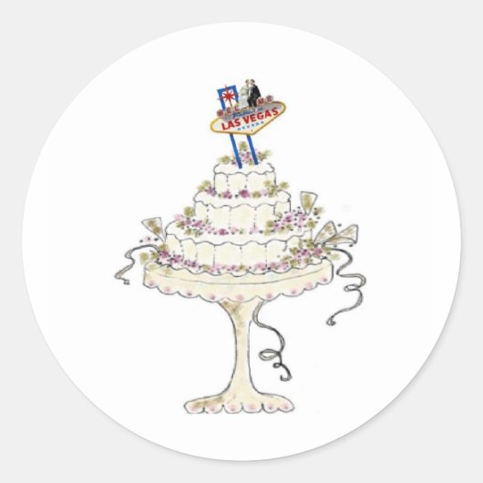 Las Vegas FÜGEN IHREN EIGENEN TEXT-Wedding-Sticker Runder Aufkleber (Vorderseite)