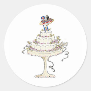 Las Vegas FÜGEN IHREN EIGENEN TEXT-Wedding-Sticker Runder Aufkleber