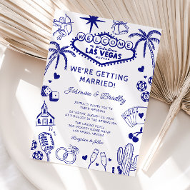 Las Vegas Fun Doodle Wedding Einladung