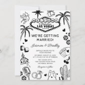Las Vegas Fun Doodle Wedding Einladung (Vorderseite)