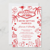 Las Vegas Fun Doodle Wedding Einladung (Vorderseite)