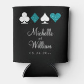 Las Vegas Gastgeschenk Hochzeit Aquamarin Black Dosenkühler (Vorderseite)