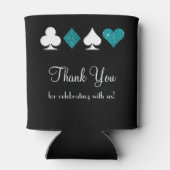 Las Vegas Gastgeschenk Hochzeit Aquamarin Black Dosenkühler (Rückseite)