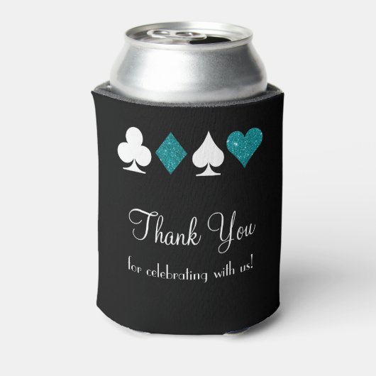 Las Vegas Gastgeschenk Hochzeit Aquamarin Black Dosenkühler (Kanne Rückseite)
