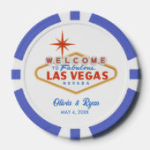 Las Vegas Gastgeschenk Hochzeit Pokerchips (Vorderseite)
