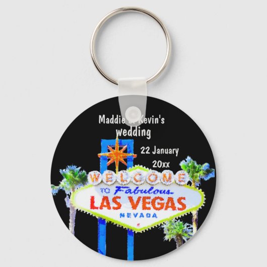 Las Vegas Gastgeschenk Hochzeit Schlüsselanhänger (Vorderseite)