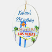 Las Vegas-Geburtstag 21 Keramik Ornament (Links)
