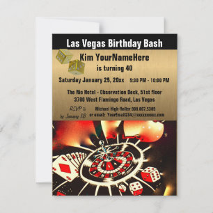Las Vegas Geburtstag Bash Einladung