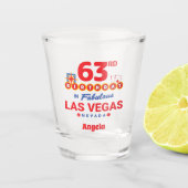 Las Vegas Geburtstagsparty - 63. Geburtstag Schnapsglas (Vorderseite)