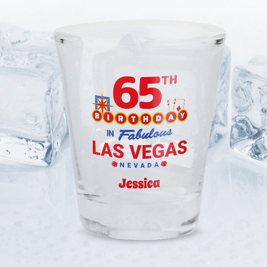Las Vegas Geburtstagsparty - 65. Geburtstag Schnapsglas
