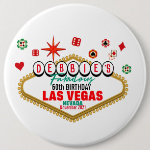 Las Vegas Geburtstagsparty Anpassbare Matching  Button