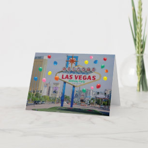 Las Vegas Geburtstagsparty Card mit Balloons! Karte