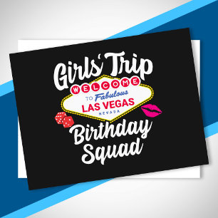 Las Vegas Geburtstagsparty - Girls Trip Bday Squad Postkarte