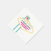 Las Vegas Geburtstagsparty Pink Sign Serviette (Ecke)