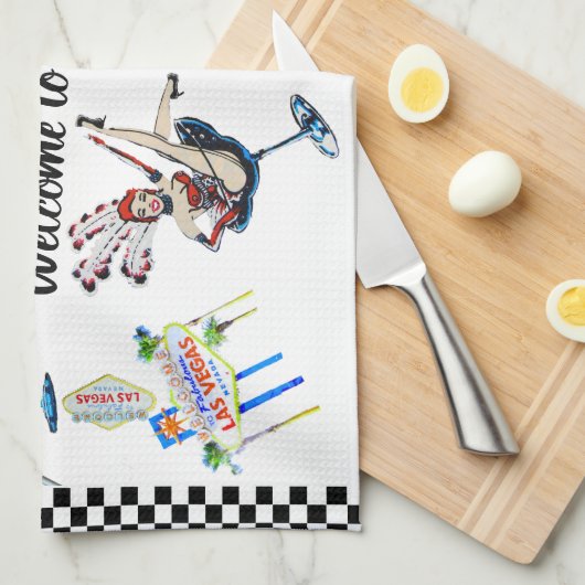 Las Vegas Geschirrtuch (Viertel Falte)