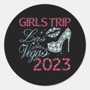 Las Vegas Girls Trip 2023 Girls Weekend Friends Ma Runder Aufkleber