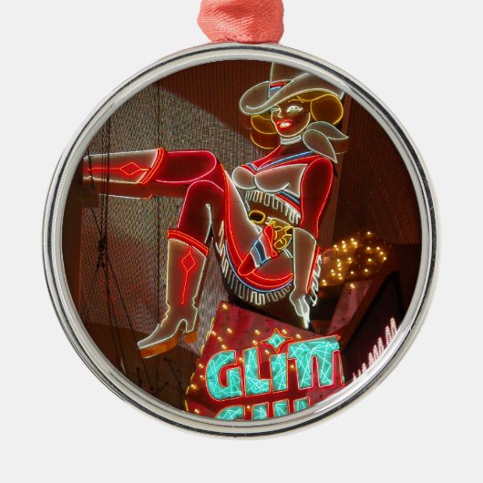 Las Vegas Glitzer Gulch Ornament Aus Metall (Vorne)