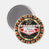 Las Vegas Goddess Poker Chip Design Magnet (Vorderseite/Rückseite)