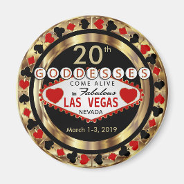 Las Vegas Goddess Poker Chip Design Magnet