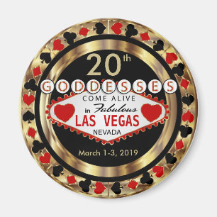 Las Vegas Goddess Poker Chip Design Magnet