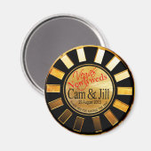 Las Vegas Gold Black Retro Casino Magnet (Vorderseite/Rückseite)