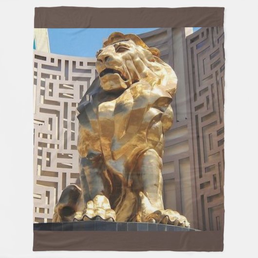 LAS VEGAS GOLDEN LION STATUE FLEECEDECKE (Vorderseite)