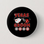 Las Vegas Groom Wedding T-Shirt Bachelor Party Sta Button (Vorderseite)