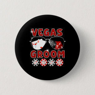 Las Vegas Groom Wedding T-Shirt Bachelor Party Sta Button