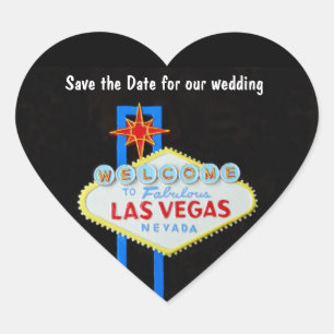 Las Vegas Heart Shaped Wedding Herz-Aufkleber