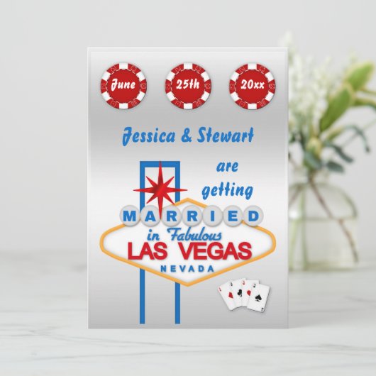 Las Vegas Hochzeit Einladung (Stehend Vorderseite)