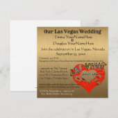 Las Vegas Hochzeit Gold Einladung (Vorne/Hinten)