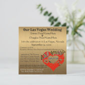 Las Vegas Hochzeit Gold Einladung (Stehend Vorderseite)