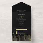 Las Vegas Hochzeit in Urlaubsort All In One Einladung (Innen Boden)