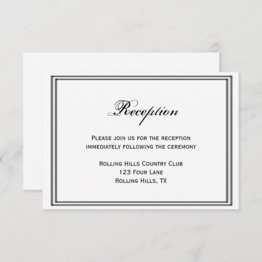 Las Vegas Hochzeit in Urlaubsort Empfang Begleitkarte (Vorne/Hinten)