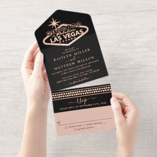 Las Vegas Hochzeit in Urlaubsort Estival Jazz All-in-One-Einladung