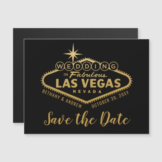 Las Vegas Hochzeit in Urlaubsort Magnet Save the D (Vorne/Hinten)