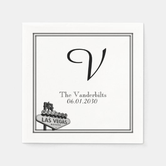 Las Vegas Hochzeit in Urlaubsort Napkin Serviette (Vorderseite)