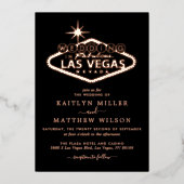 Las Vegas Hochzeit in Urlaubsort Real Folieneinladung (Vorderseite)