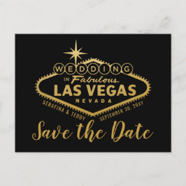 Las Vegas Hochzeit in Urlaubsort Save the Date Ankündigungspostkarte