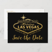 Las Vegas Hochzeit in Urlaubsort Save the Date Ankündigungspostkarte (Vorne/Hinten)