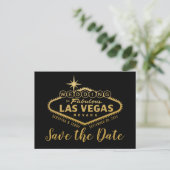 Las Vegas Hochzeit in Urlaubsort Save the Date Ankündigungspostkarte (Stehend Vorderseite)