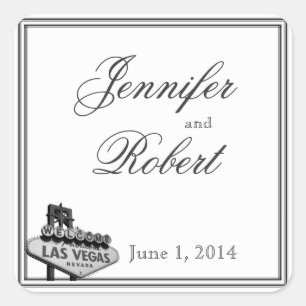 Las Vegas Hochzeit in Urlaubsort Umschlag Aufklebe Quadratischer Aufkleber