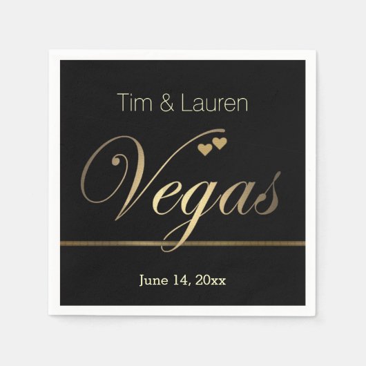Las Vegas Hochzeit mit Herzen! Serviette (Vorderseite)