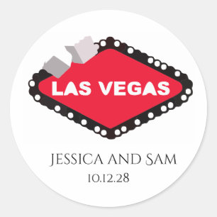 Las Vegas Hochzeit Runder Aufkleber