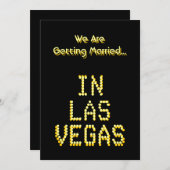 Las Vegas Hochzeit. Schwarz und goldgelb.Gestaltet Einladung (Vorne/Hinten)