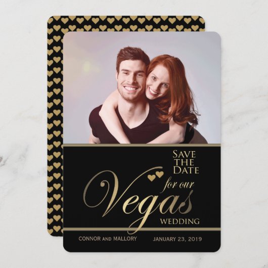 Las Vegas Hochzeit speichern Sie das Datum Vorlage (Vorne/Hinten)