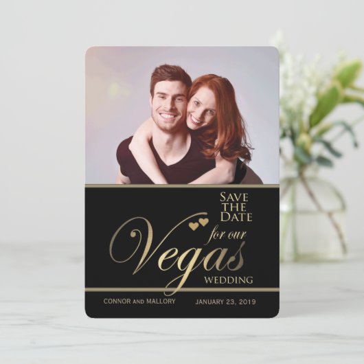 Las Vegas Hochzeit speichern Sie das Datum Vorlage (Stehend Vorderseite)