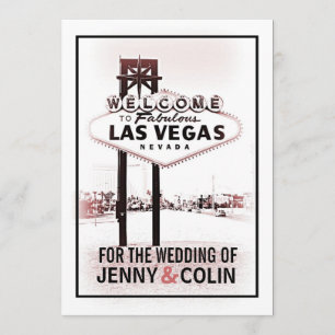 Las Vegas Hochzeit Vintage Romantische Einladungen