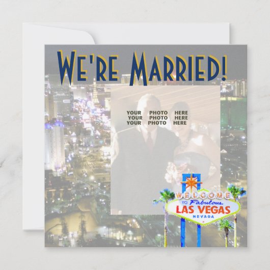 Las Vegas Hochzeiten Ankündigung Foto-Karte (Vorderseite)